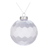Décoration de Noël boule de Noël hexagonale satinée CANVAS Collection Blanc boisé Front_Flat