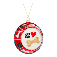 Ornement de Noël bol pour chien CANVAS Collection couleurs vives Front_Three_Fourths_Angled_Right