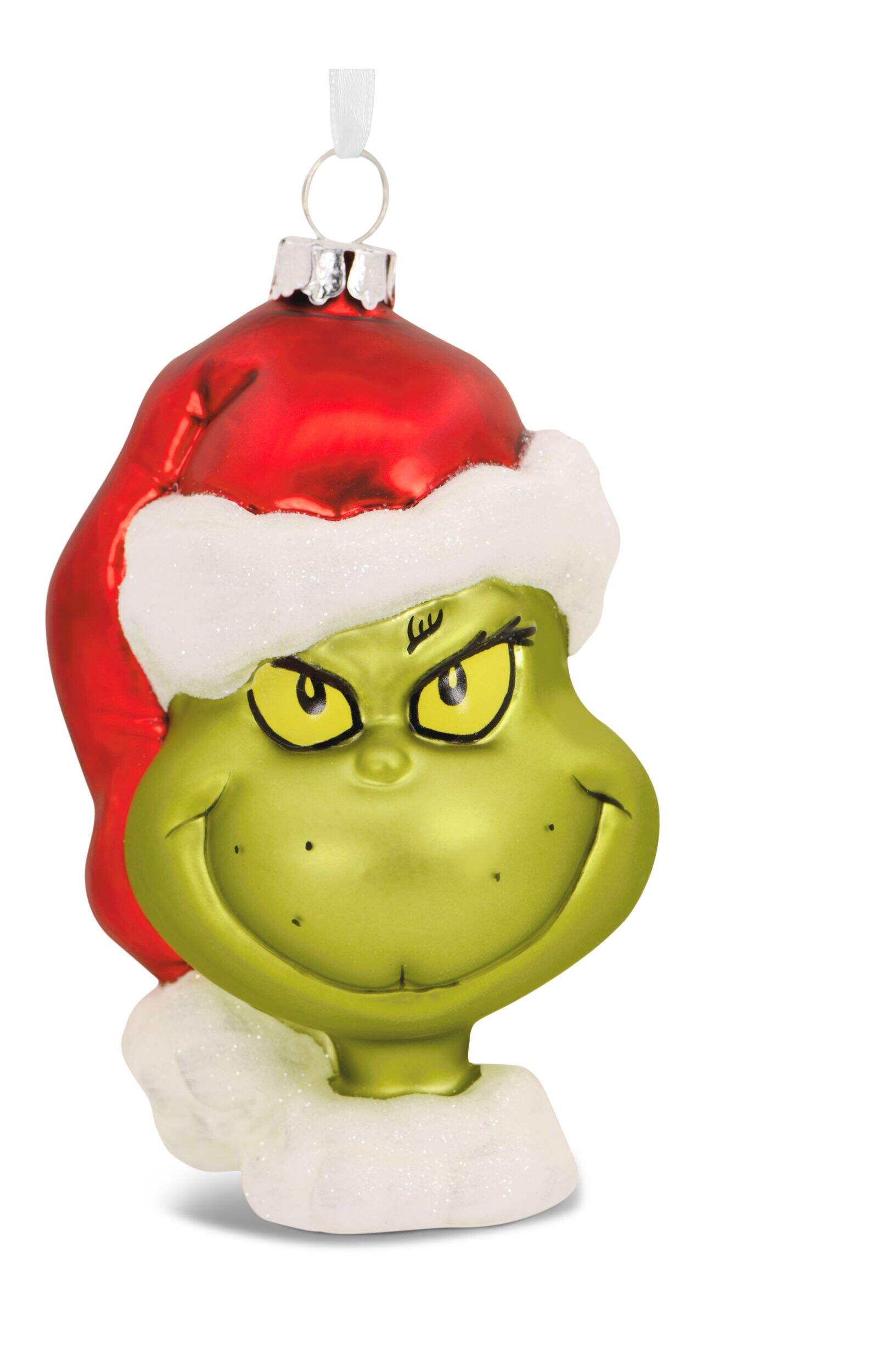 Ornement de Noël en verre soufflé Grincheux CANVAS Collection couleurs vives Front_Flat