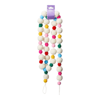 Guirlande de Noël à pompons arc-en-ciel collection Joie et éclat de CANVAS, 6 pi