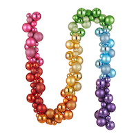 CANVAS Brights Collection Christmas Decoration Rainbow Ball Garland, 6-ft Front_Flat