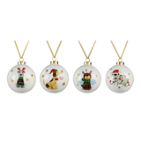 CANVAS Merry & Bright Collection Christmas Decoration Dolomite Ball Ornaments with Pet Decals, 4-pk Front_Flat