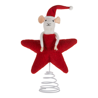 CANVAS Santa's Workshop Trend Collection Star Mouse Tree Topper Front_Flat