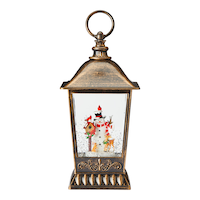 CANVAS LED Glitter Snow Globe, Snowman with Cardinal Scene, Battery Operated, 11-in Front_Flat