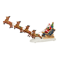 Décoration de Noël traîneau du père Noël à piles à DEL For Living Front_Three_Fourths_Angled_Left