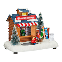 For Living Battery Operated Miniature LED Winter Rental Scene Decoration Front_Three_Fourths_Angled_Right