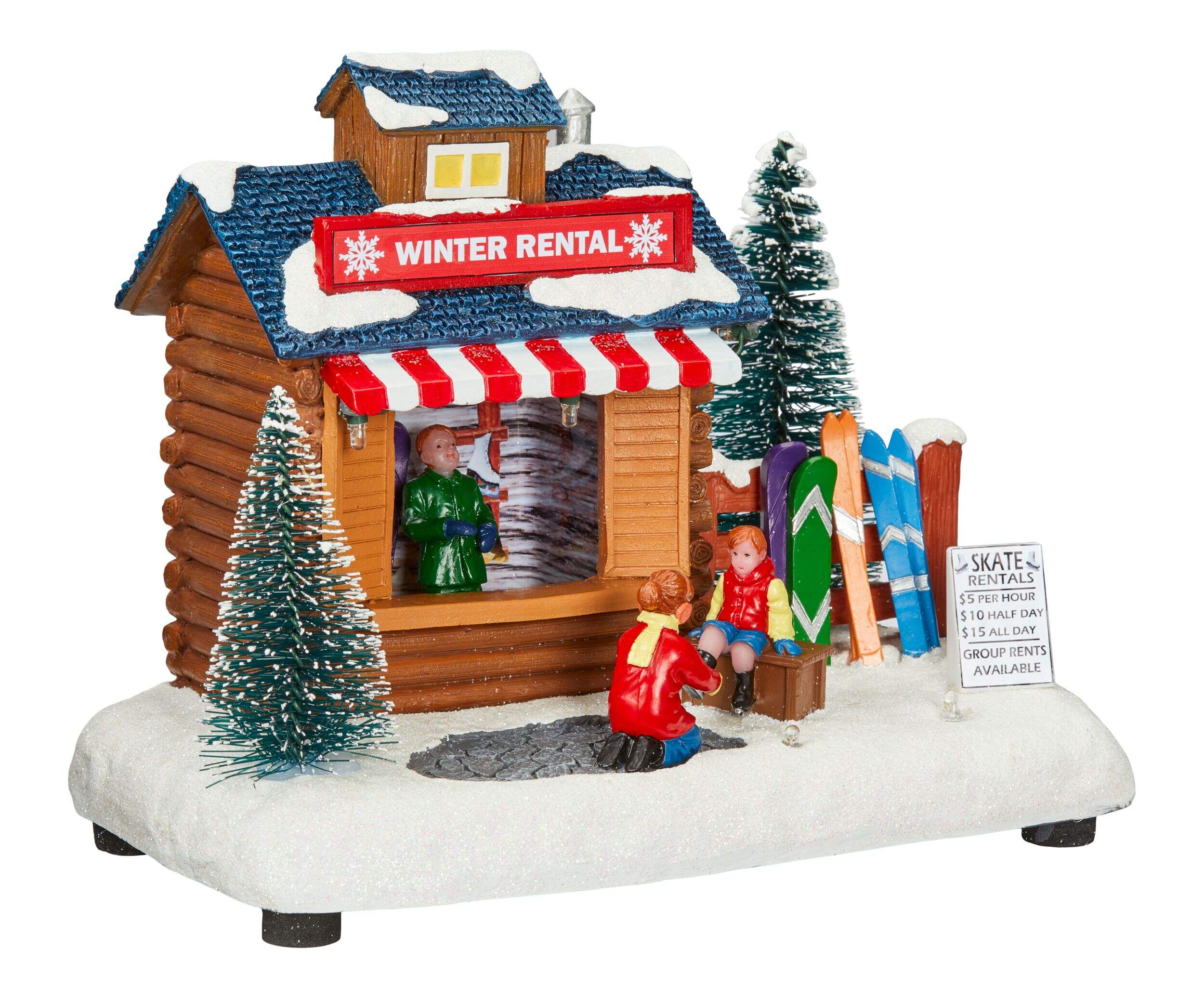 For Living Battery Operated Miniature LED Winter Rental Scene Decoration Front_Three_Fourths_Angled_Right