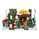 For Living Battery Operated Miniature LED Tree Farm Scene Christmas Decoration CloseUp