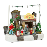 For Living Battery Operated Miniature LED Tree Farm Scene Christmas Decoration