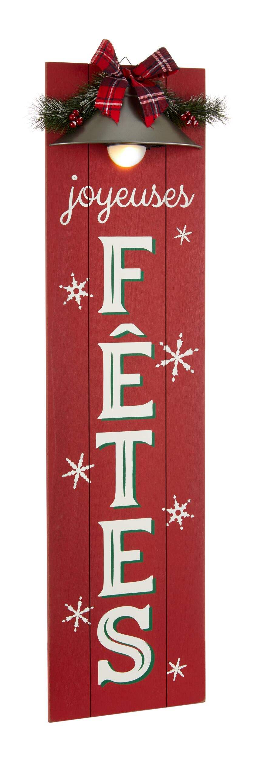 Affiche lumineuse à DEL pour véranda Joyeuses Fêtes CANVAS, français, 48 po Front_Three_Fourths_Angled_Right