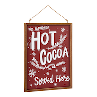 CANVAS Hand Painted Hot Cocoa Wall Sign, Bilingual, 15-in
