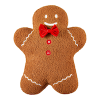 CANVAS Santa's Workshop Christmas Collection Gingerbread Fleece Cushion, 14-in Front_Flat