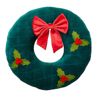 Coussin de Noël couronne CANVAS Collection Atelier du père Noël, 14 po