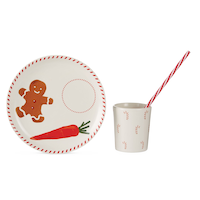 CANVAS Santa's Workshop Christmas Collection Milk & Cookie Set with Straw, 3-pc Composite_or_Mixed