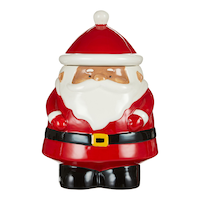 CANVAS Santa's Workshop Christmas Collection Hand Painted Santa Cookie Jar Front_Flat