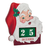 CANVAS Santa's Workshop Christmas Collection Vintage Santa Countdown Tabletop Calendar, 7-in Front_Three_Fourths_Angled_Right