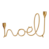 CANVAS Holiday Homecoming Collection 'Noel' Taper Candle Stick Holder, Gold Front_Flat