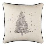 CANVAS Tree Square Cushion, Beige, 18-in Front_Flat