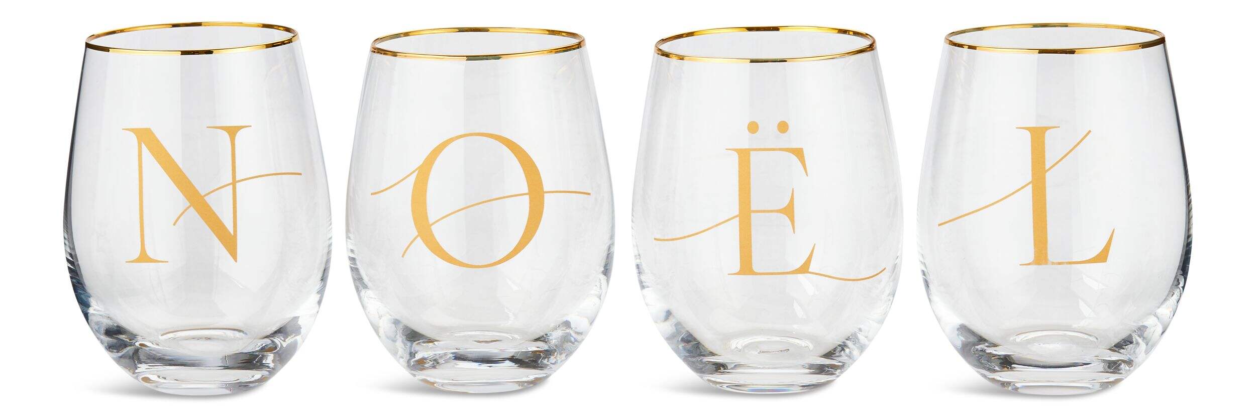 Verres à vin sans pied de Noël CANVAS Collection Jardin d'hiver, 19 oz, paq. 4 Front_Elevated