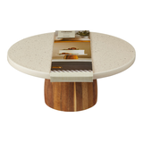 CANVAS Holiday Homecoming Collection Cake Stand with Acacia Wooden Base Front_Elevated