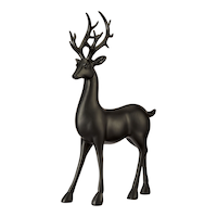 CANVAS Standing Matte Black Deer, 18-in Front_Three_Fourths_Angled_Left