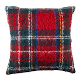 CANVAS Christmas Decoration Brushed Plaid Cushion, Red, 18-in Front_Flat