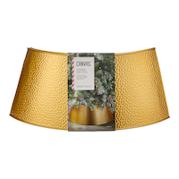 CANVAS Hammered Gold Finish Christmas Decoration Tree Collar, 27-in