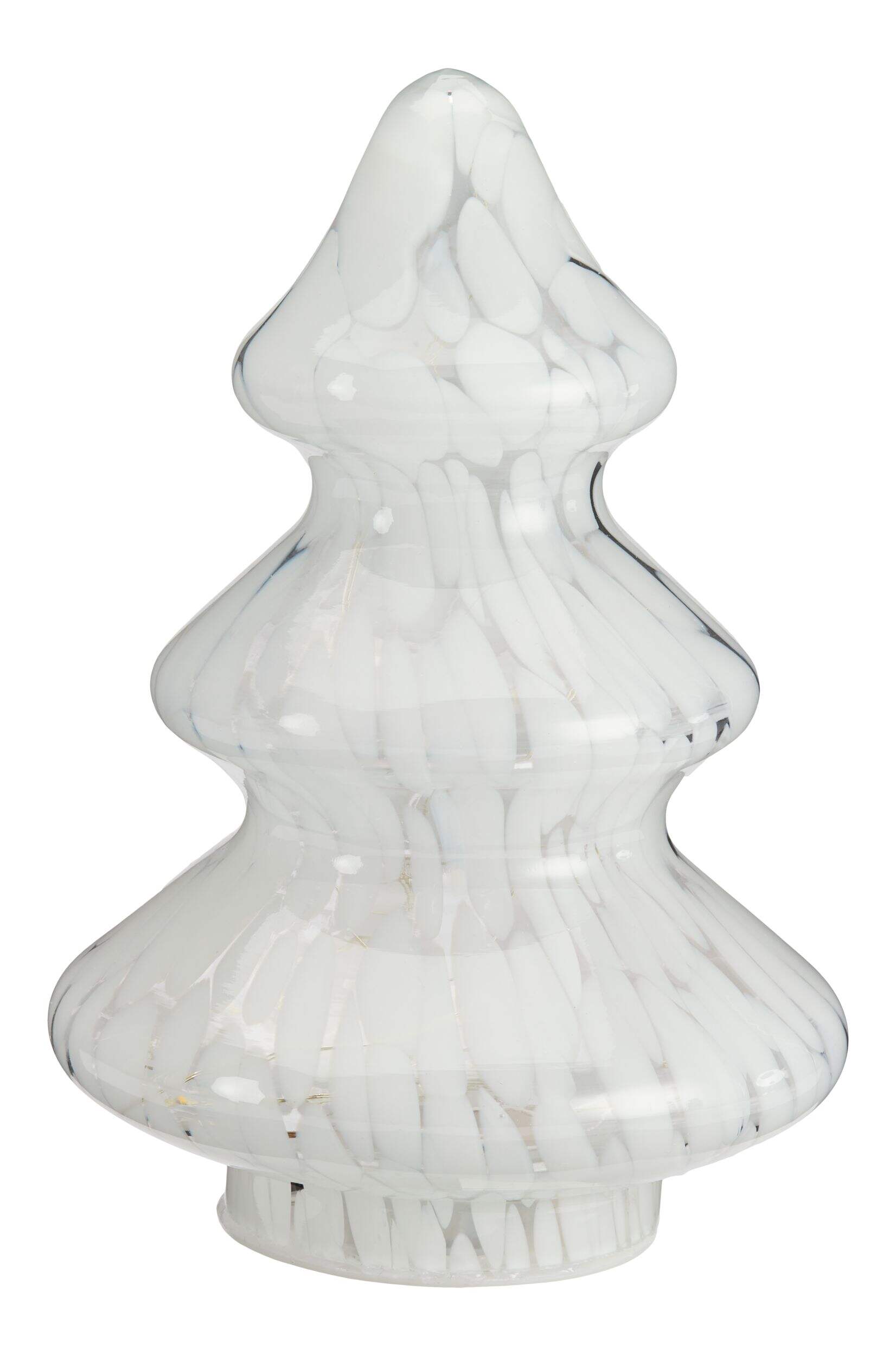 CANVAS Tabletop Glass Lit Tree Holiday Decor, White, 8.25-in Front_Flat