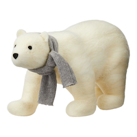 Décoration de Noël de table maman ours polaire avec écharpe en feutre CANVAS, 14,5 po