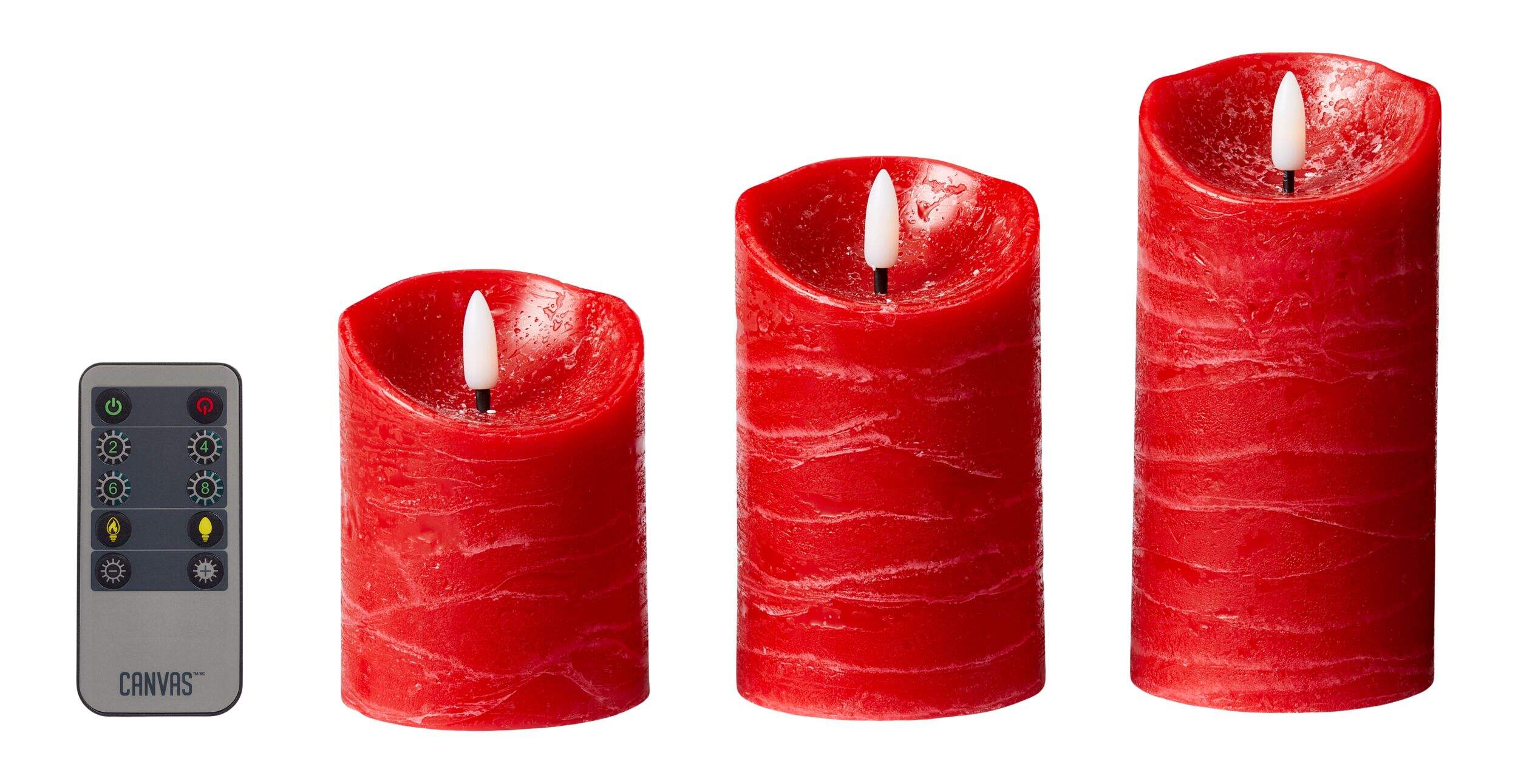 3PK,LEDREDCANDLE