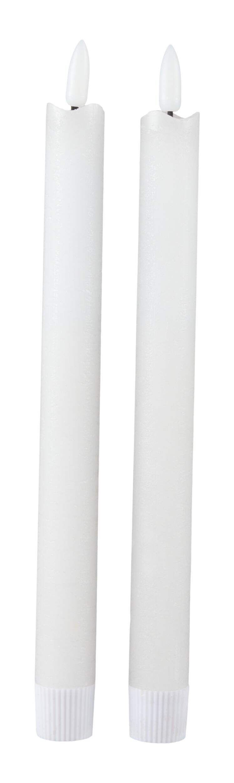 Bougies en cire à DEL sans flamme à piles CANVAS, blanc, paq. 2, pour mariage/anniversaire/Noël Front_Flat