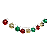 CANVAS 16 LED Battery Operated Christmas Hanging Decoration Multi-Colour Shatterproof Bauble String Light with Timer, 3.9-ft