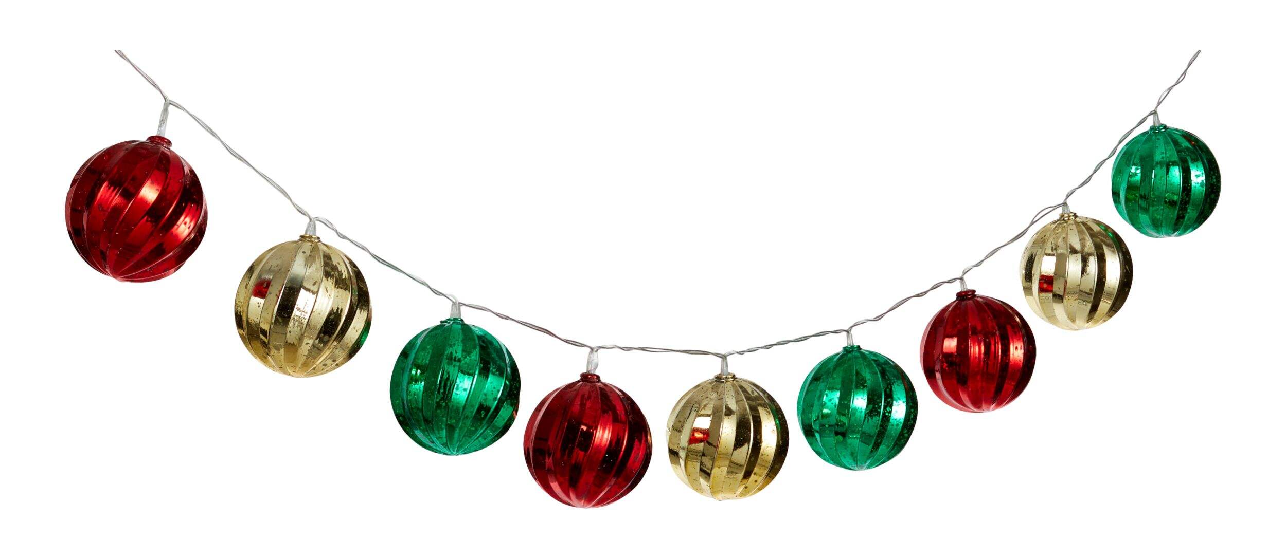 CANVAS 16 LED Battery Operated Christmas Hanging Decoration Multi-Colour Shatterproof Bauble String Light with Timer, 3.9-ft Front_Flat