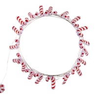 CANVAS 20 LED Battery Operated Christmas Hanging Decoration Candy Canes String Light with Timer, 6.2-ft Overhead_Flat