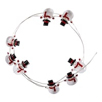 CANVAS 16 LED Battery Operated Christmas Hanging Decoration Snowman String Light with Timer, 5.9-ft Overhead_Flat