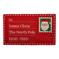 CANVAS Santa's Workshop Christmas Collection Letters to Santa Coir Door Mat, Red, 18 x 30-in