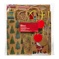 For Living Kraft Holiday Gift Bags, Multi Sizes, 8-pk Front_Flat