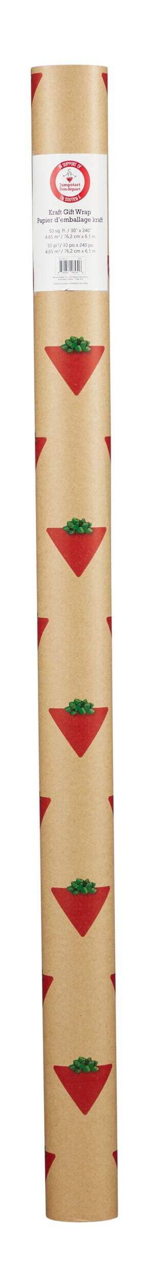Jumpstart CTC Kraft Paper Gift Wrap, 50-sq-ft Front_Flat