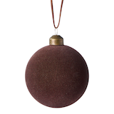 CANVAS Holiday Homecoming Trend Collection Flocked Brown Ball Christmas Ornament Front_Flat