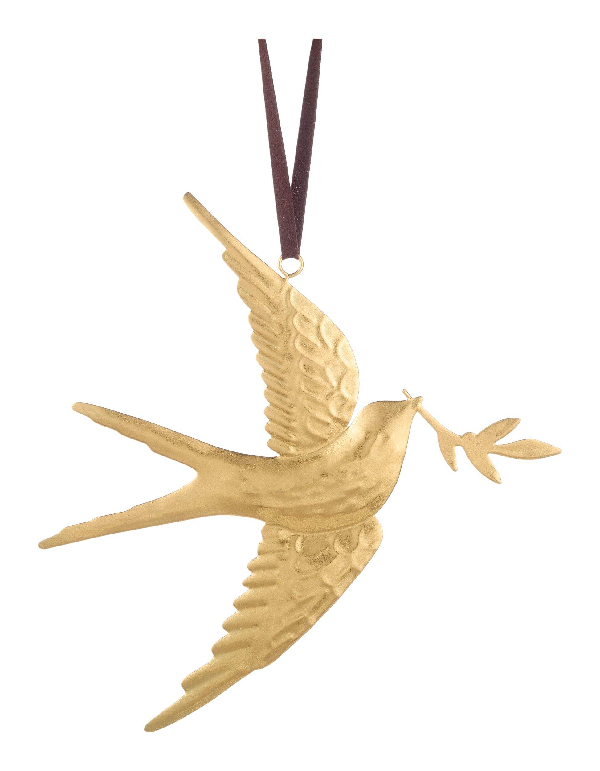 CANVAS Holiday Homecoming Trend Collection Gold Metal Bird Christmas Ornament Front_Flat