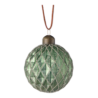 Boule de Noël à paillettes vertes, collection tendance Célébrations à la maison CANVAS