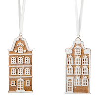 Ornements de Noël maison en pain d'épice avec paillettes, collection tendance Célébrations à la maison CANVAS, paq. 2