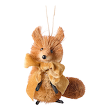 Ornement de Noël renard roux en sisal, collection tendance Célébrations à la maison CANVAS Front_Flat