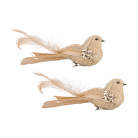 CANVAS Holiday Homecoming Trend Collection Small Birds Christmas Ornament with Clips, 2-pc