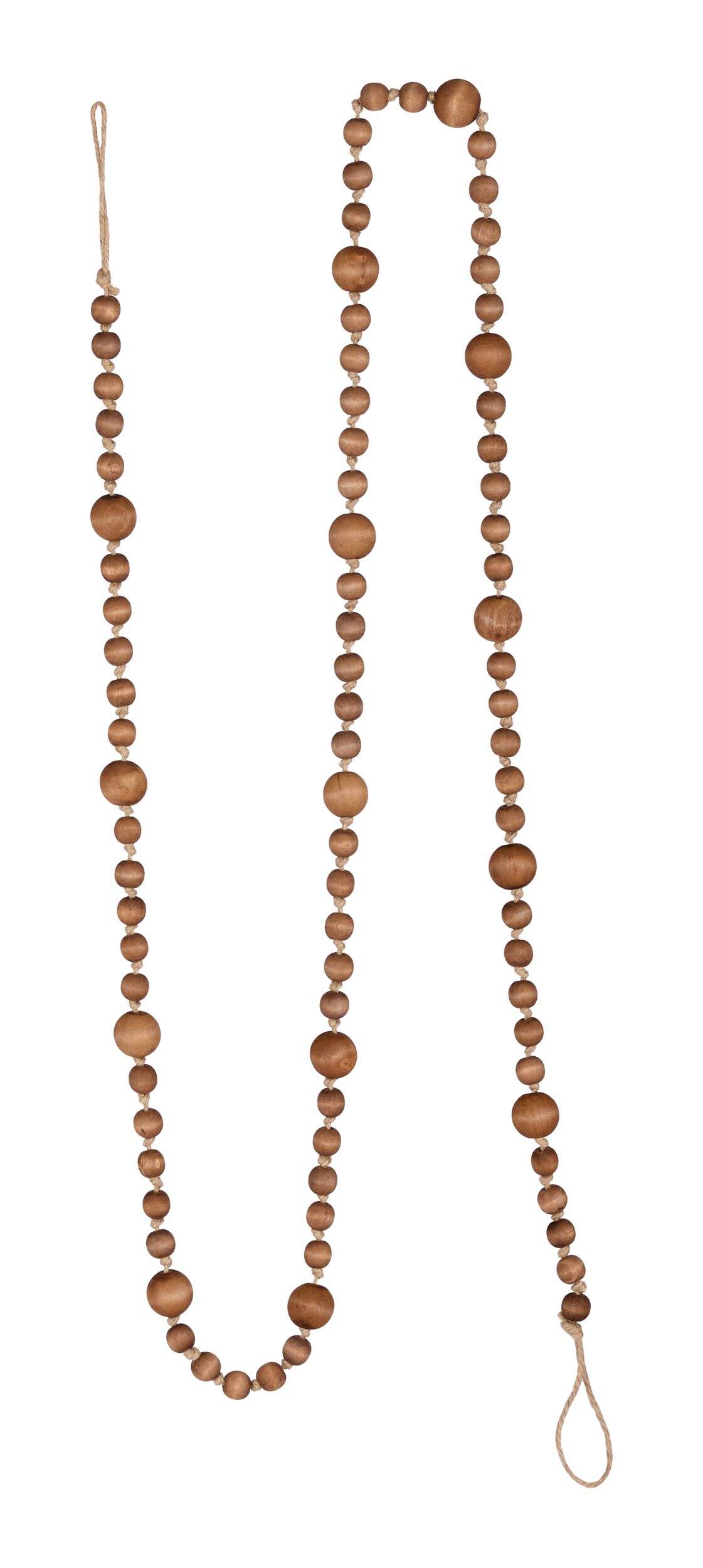 CANVAS Canadian Christmas Collection Wood Bead Garland, 8-ft Front_Flat