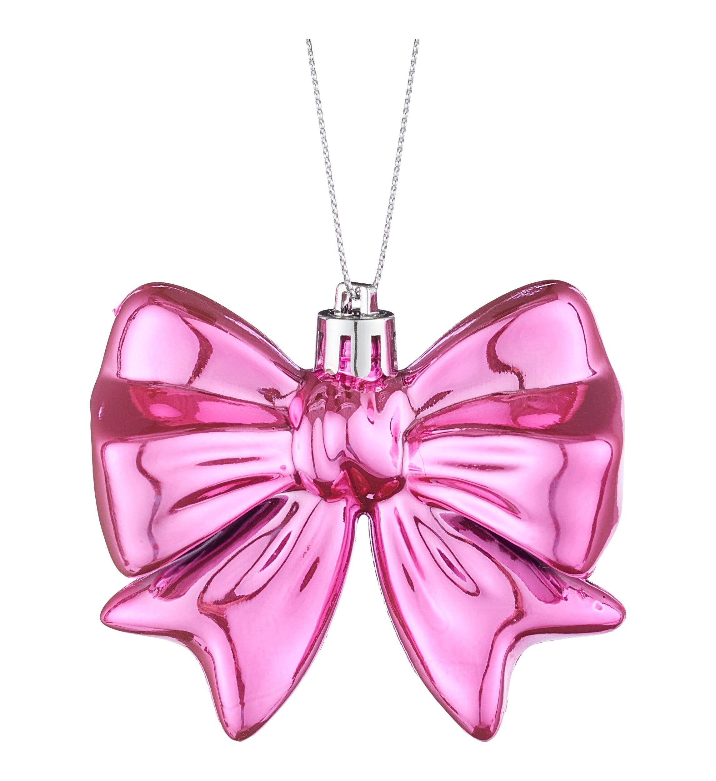 CANVAS Merry Mingle Collection Pink Bow Christmas Ornament, 2.8-in Front_Flat