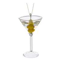 CANVAS Merry Mingle Collection Glass Martini with Olives Drink Christmas Ornament, 4.7-in Front_Flat