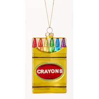 CANVAS Merry Mingle Collection Crayon Box Christmas Ornament, 3.9-in Front_Flat