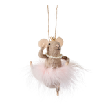 CANVAS Merry Mingle Collection 'Clara' Felt Ballerina Mouse Christmas Ornament, 4.5-in Front_Flat