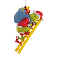 Hallmark Grinch on Ladder Licensed Resin Ornament, 3.2-in